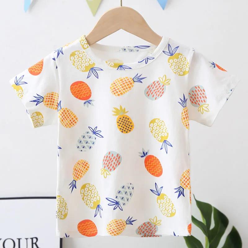 Boys and Girls Summer Baby Cotton Short-sleeved T-shirts Children's Summer Tops Baby Half-sleeved Bottoming Shirt