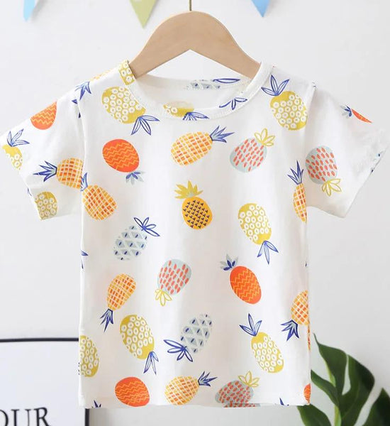 Boys and Girls Summer Baby Cotton Short-sleeved T-shirts Children's Summer Tops Baby Half-sleeved Bottoming Shirt