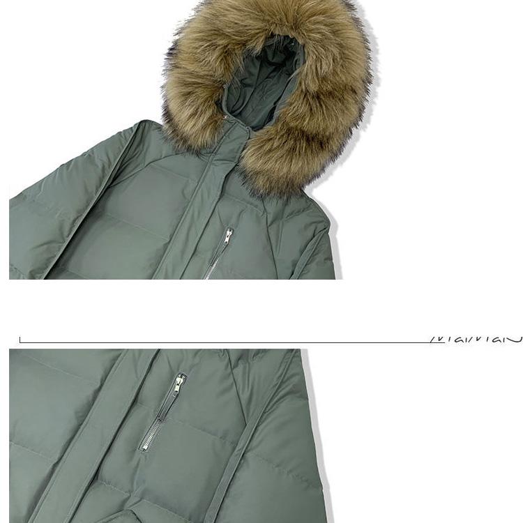 Down Padded Jacket Women's Mid-length Large Fur Collar Thick Padded Jacket Bread Jacket Loose Padded Jacket