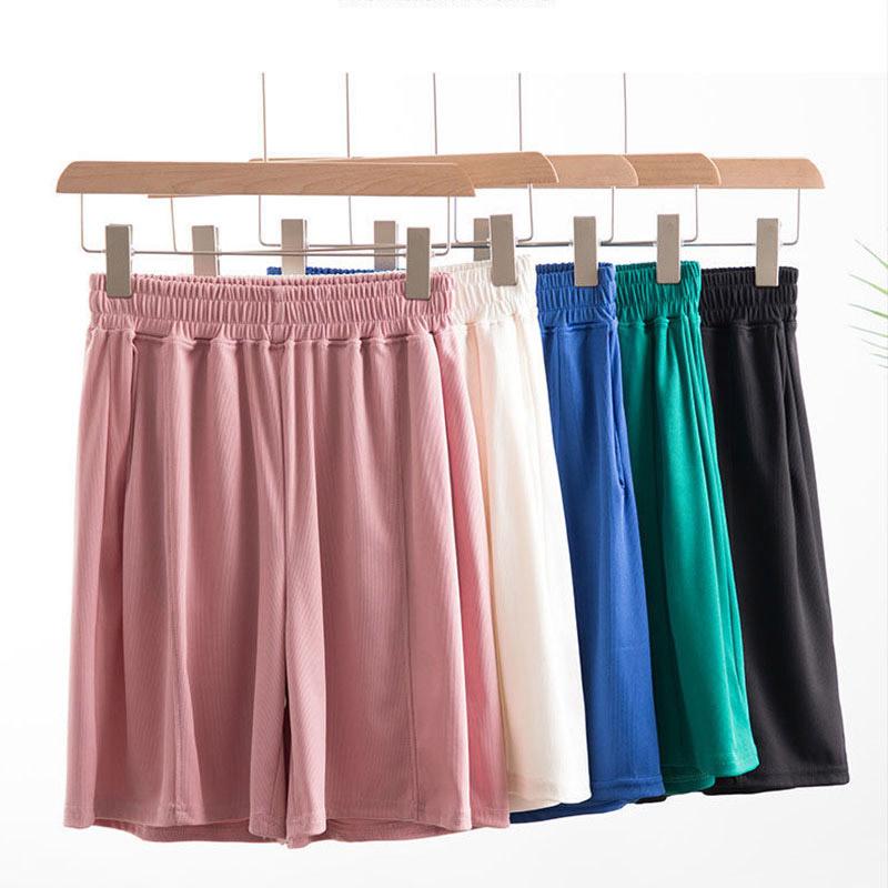 Summer Women's Thin Shorts Casual Sports All-match Middle Pants Bear Loose Wide-leg Ins Women's Five-point Pants Straight Shorts