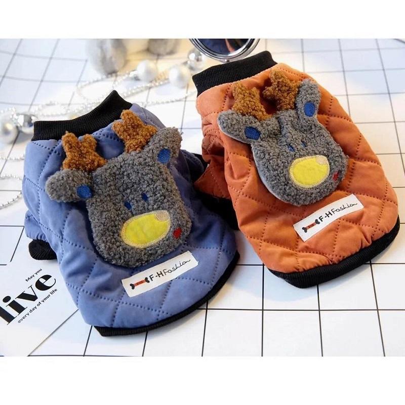 Dog Cat's Winter Clothes Teddy Bichon Small Dog Puppies Coat Pet Autumn and Winter Warm Jacket Outfits Cotton Bear 2 Legs Sleeves Cute Pet Clothing