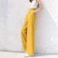 WTEMPO Office High Waist Pure Color Suit Pants Solid color Elastic Waist Straight Loose Casual Elegant Daily Women's Wide-leg Pants