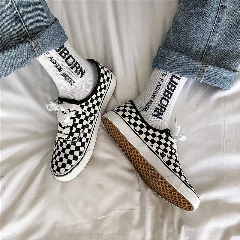 Plaid Canvas Shoes Low-top Sneakers Versatile Cloth Shoes Casual Couple Shoes Flat-bottomed Low-top Sneakers Casual Shoes