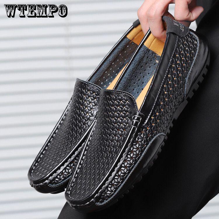 casual summer men shoes Mens Light Comfortable Flat Shoes Loafers leather Footwear sneakers