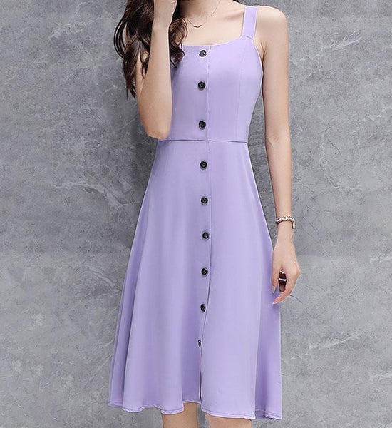 Purple Strap Dress Women Summer Dress Sexy Off-shoulder Large Size Dress Mid-length Party Beach Dress