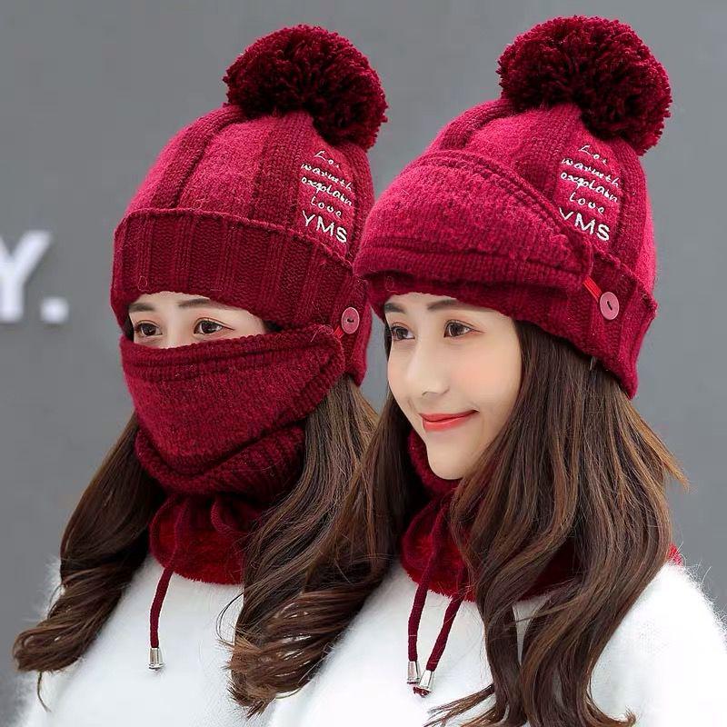 Woman hat Plush Cotton hat Trendy wild hat Windproof hat Winter Warm hat Thick hat Fashion