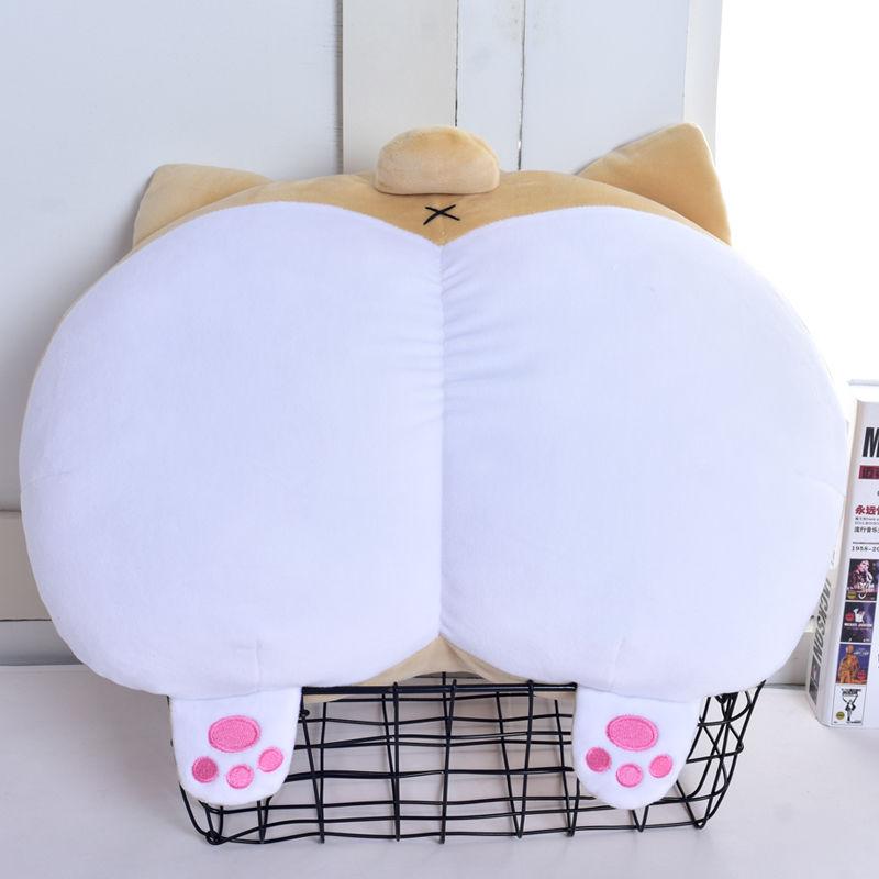 Lovely Kirky Buttocks Pillow Cute Chai Dog Plush Toy Doll Buttocks Sleeping Soft Down Cotton Cushion