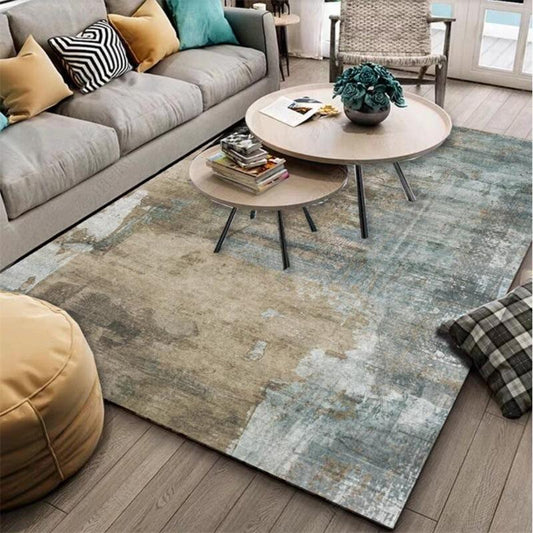 Retro Abstract Cement Color Carpet Living Room Bedroom Kitchen Bedside Non-slip Carpet Floor Mats