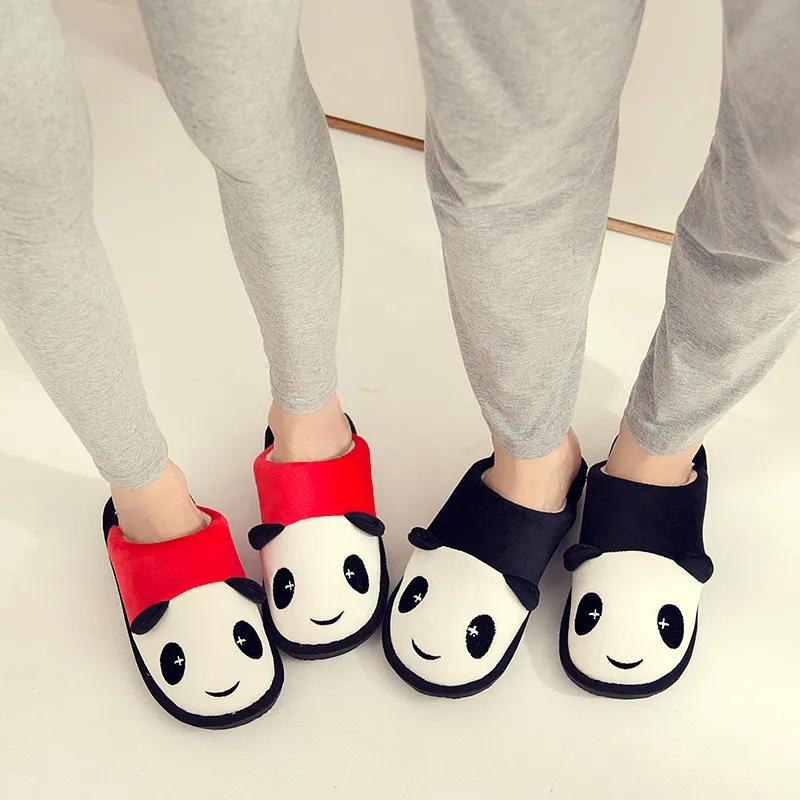 Winter Slippers Women Plus Size Men Home Cotton Thick Fleece Thick Warm Non Slip Slippers Pink Black