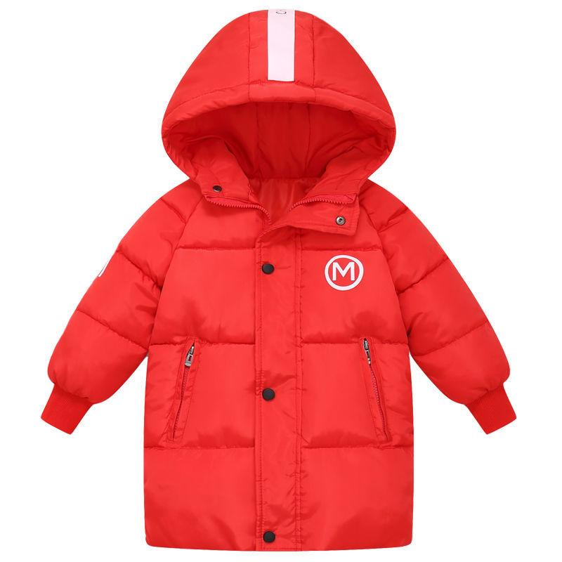 Children's Padded Jacket Boy Girl Baby Mid-length Padded Jacket Middle and Small Children's Thick Winter Padded Jacket Children's Wear