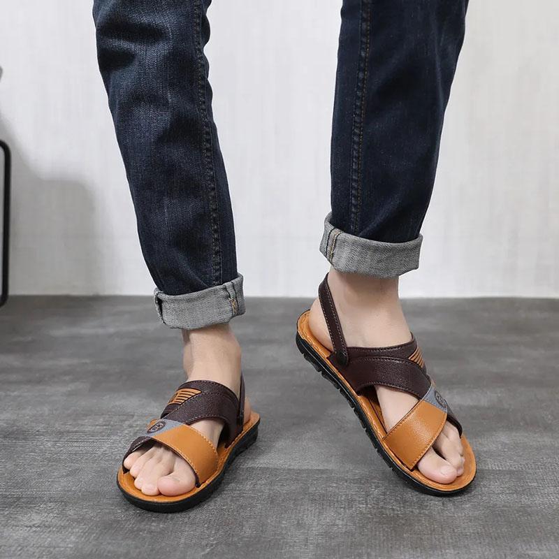 Summer Waterproof Non-slip Sandals Men's Soft Bottom Wear-resistant Dual-use Slippers Breathable Beach Sandals