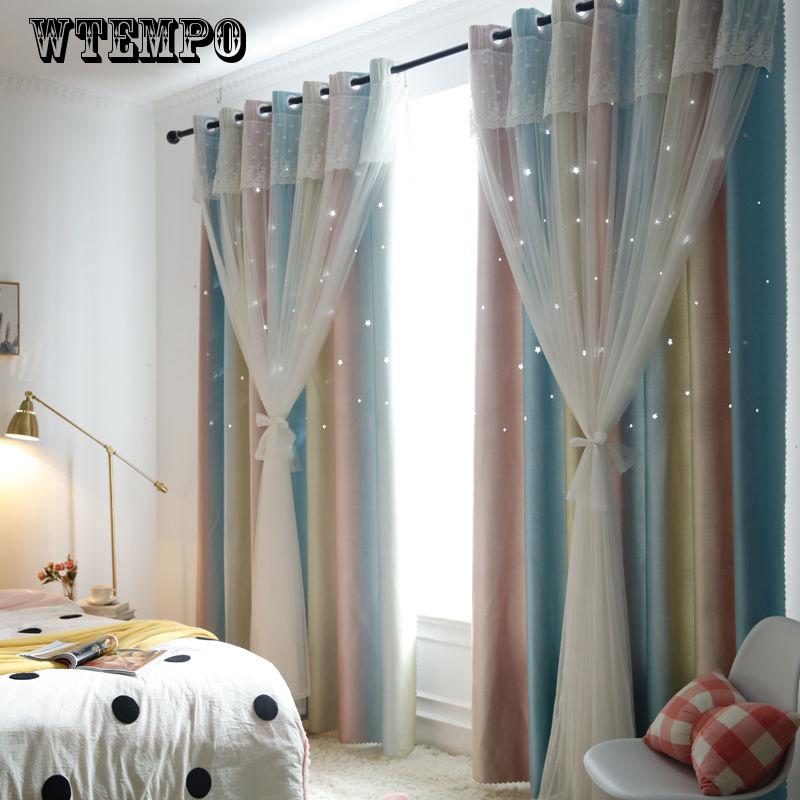 WTEMPO Design Window Curtains Drapes Curtain Finished Living Room Bedroom Floating Curtain