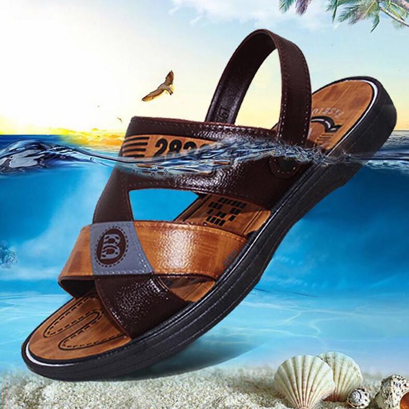 Summer Waterproof Non-slip Sandals Men's Soft Bottom Wear-resistant Sandals Dual-use Breathable Sandals Drag Men