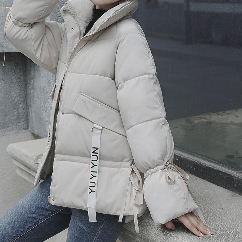 Winter Loose Waist Cotton Oversize Women's Tide Ins Hong Kong Style Short Wild Cotton Coat Beautiful Solid Color Ladies Down Coat