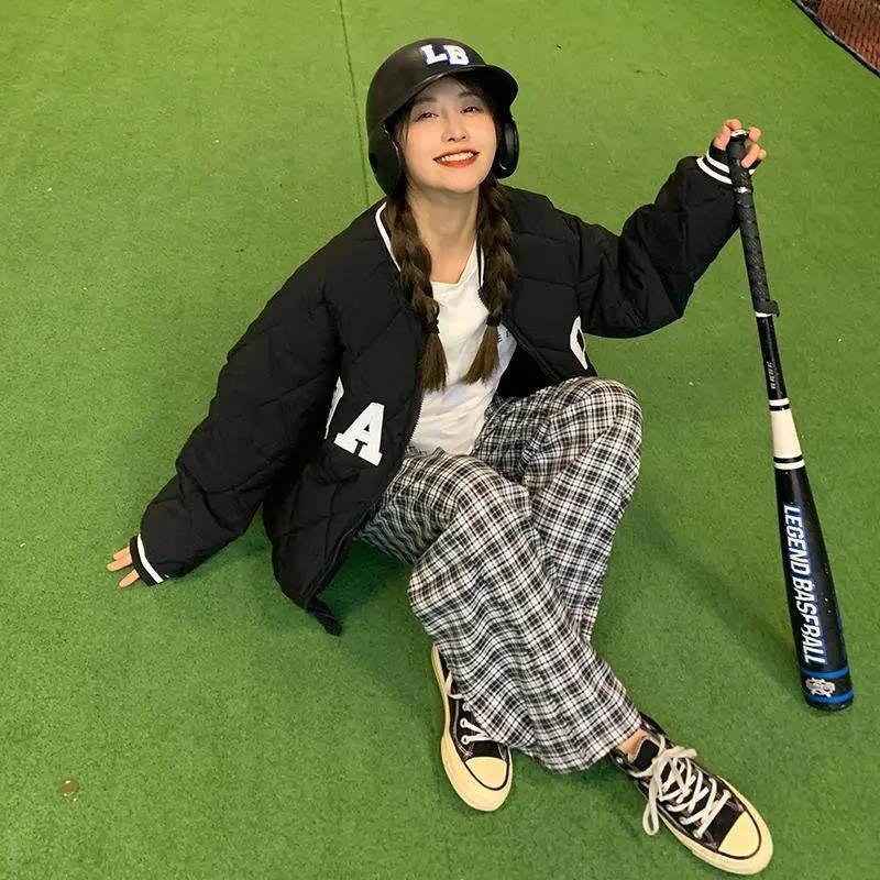 Winter Down Padded Jacket Loose and Thick Short Student Baseball Uniform Women's Padded Jacket