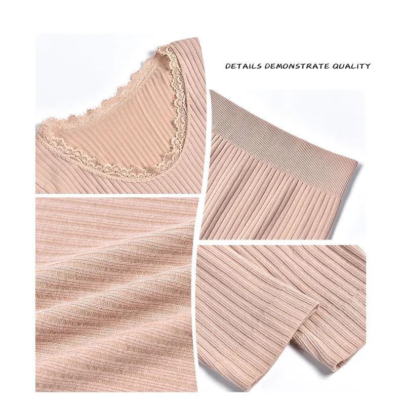 Autumn and Winter Thermal Underwear Women's Suit Cotton Student Autumn Clothes Long Trousers Bottoming Shirt Underwear Thermal Suit Thin Girl