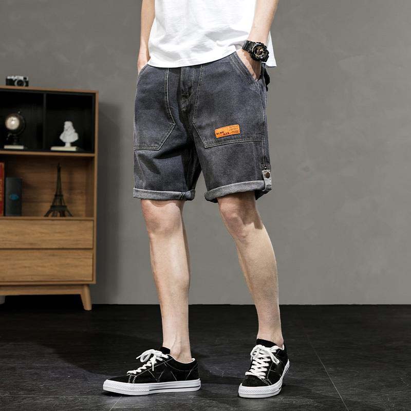 Summer Denim Shorts Men's Loose Straight Five-point Pants Men's Thin Casual Shorts