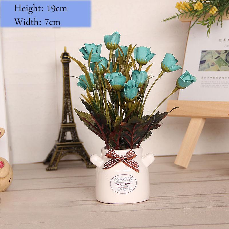 Creative Home Decoration Ornaments Desktop Clutter Small Objects Display Artificial Flowers Flower Potted Set Ornaments