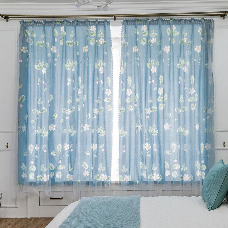 Simple Velcro Shading Curtain Bedroom Rental Room Balcony Window Shading Cloth Curtain Gauze