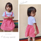 Baby Girl Dress Summer Suspender Plaid Skirt Baby Vest Skirt Round Neck Short Sleeve Stitching Fake Two-piece A-line Skirt