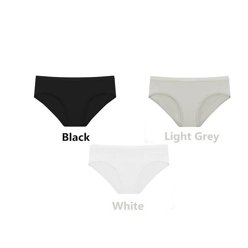 3 Packs Underwear for Women Solid Cotton Breathable Antibacterial Girl Middle and Low Waist Student In Style Briefs Ladies Seamless Korean Underwear