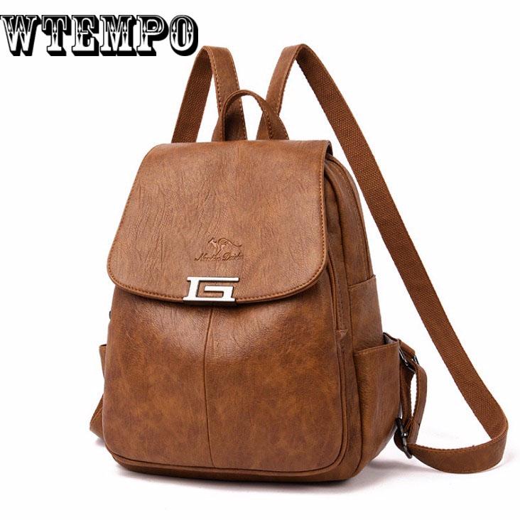 Backpack Women Vintage Classic Genuine Leather Women's Backpack Ladies Bag