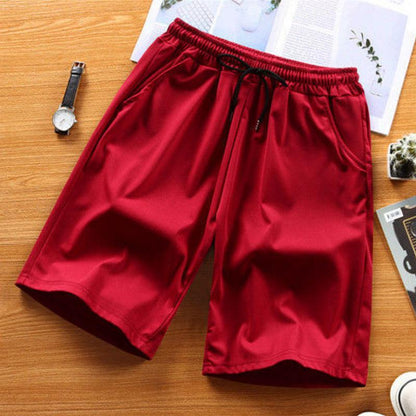 Summer Five-point Pants Men's Ice Silk Tide Loose Casual Pants Beach Pants Sports Running Big Pants Shorts Men