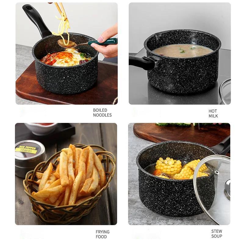 Maifan Stone Milk Pot Non-stick Pot Household Baby Food Supplement Pot Baby Milk  with Milk Noodle Soup Pot