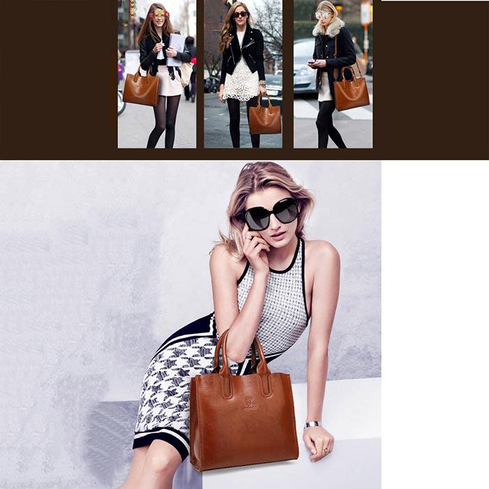 Leather Texture Handbag Fashion Handbag Wild Lady Shoulder Bag Big Bag Soft Leather Ladies Bag