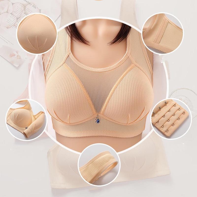 Sexy Front Button Bra Large Size Thin Comfortable Breathable No Rims Women's Underwear Gathered Adjustable Bra