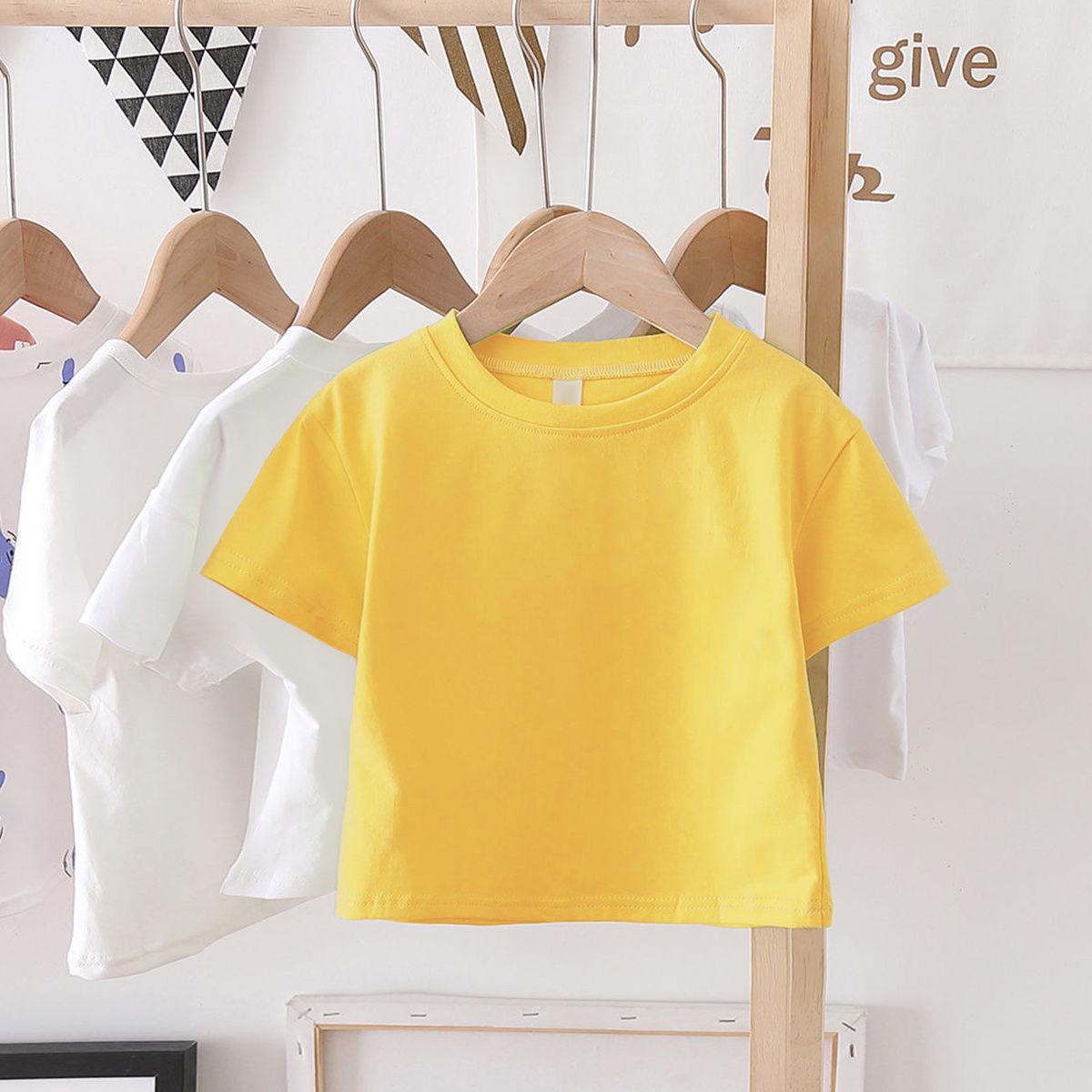 Summer Kids Cute T Shirts Short Sleeve Tops Korean Style O-neck Loose T Shirts For Children Girls Boys