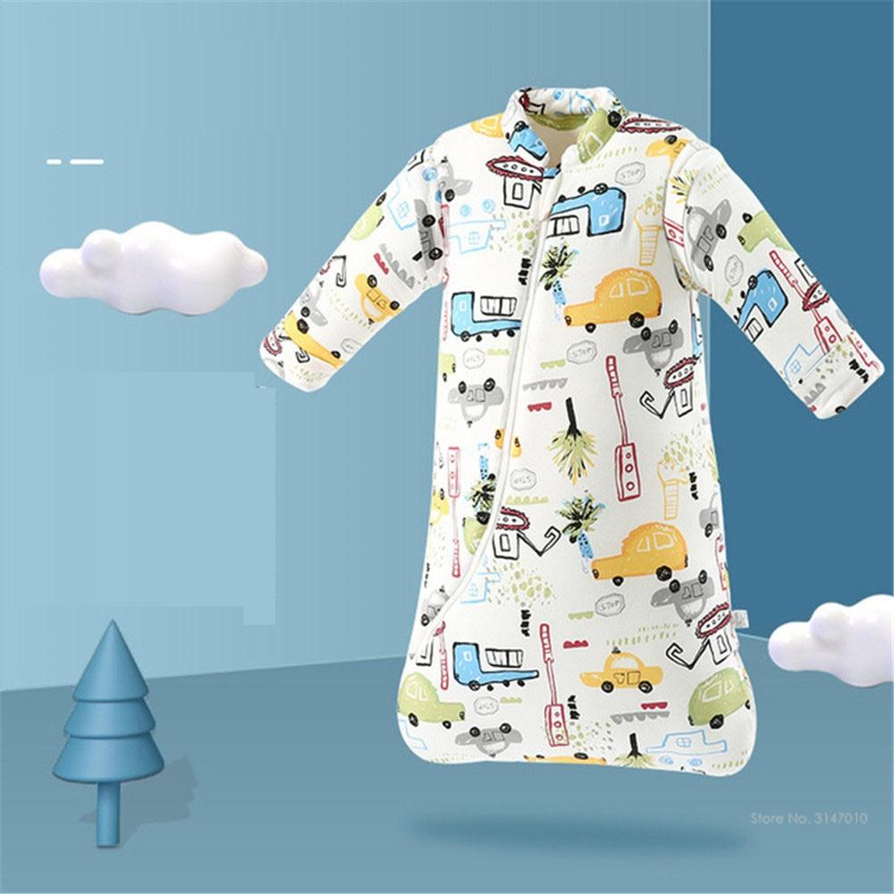 Baby Organic Sleeping Bag Detachable Long Sleeve Wearable Blanket Envelope Winter Warm Girls Boys Clothes Bedding Quilt