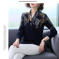 Women Vintage Printed  Woollen Sweater Short Loose Sweater Female V-neck Pullover Jumper Knit Outwear