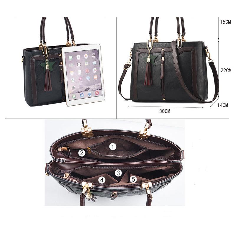 European and American Shoulder Handbag Trendy wild Patent leather bag Genuine Leather Woman bag