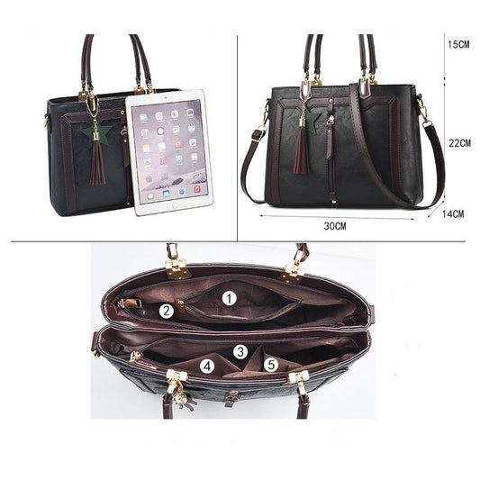 European and American Shoulder Handbag Trendy wild Patent leather bag Genuine Leather Woman bag