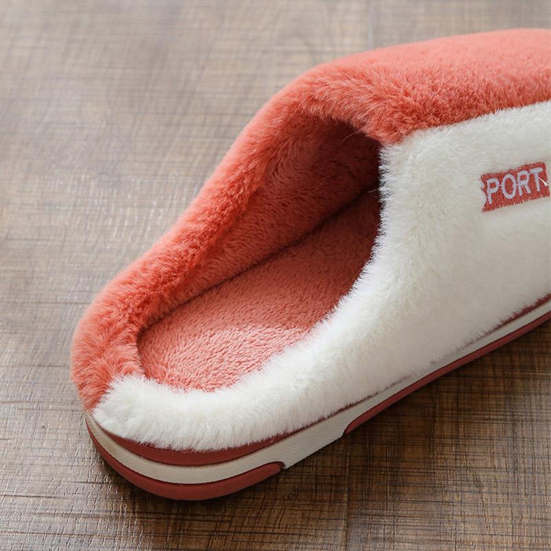 Cotton Slippers Men's Winter Plus Size Home Indoor Warm Thick Bottom Plus Velvet Non-slip Plush Slippers