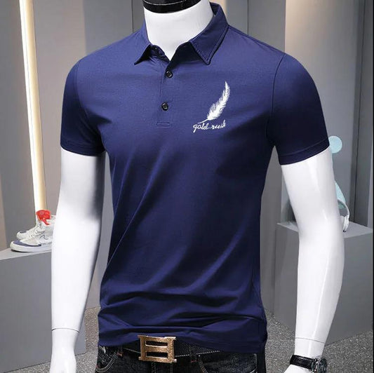 Men's POLO Shirt Summer Lapel Large Size Solid Color Short-sleeved T-shirt Top Middle-aged Men's Casual Half-sleeved Men's