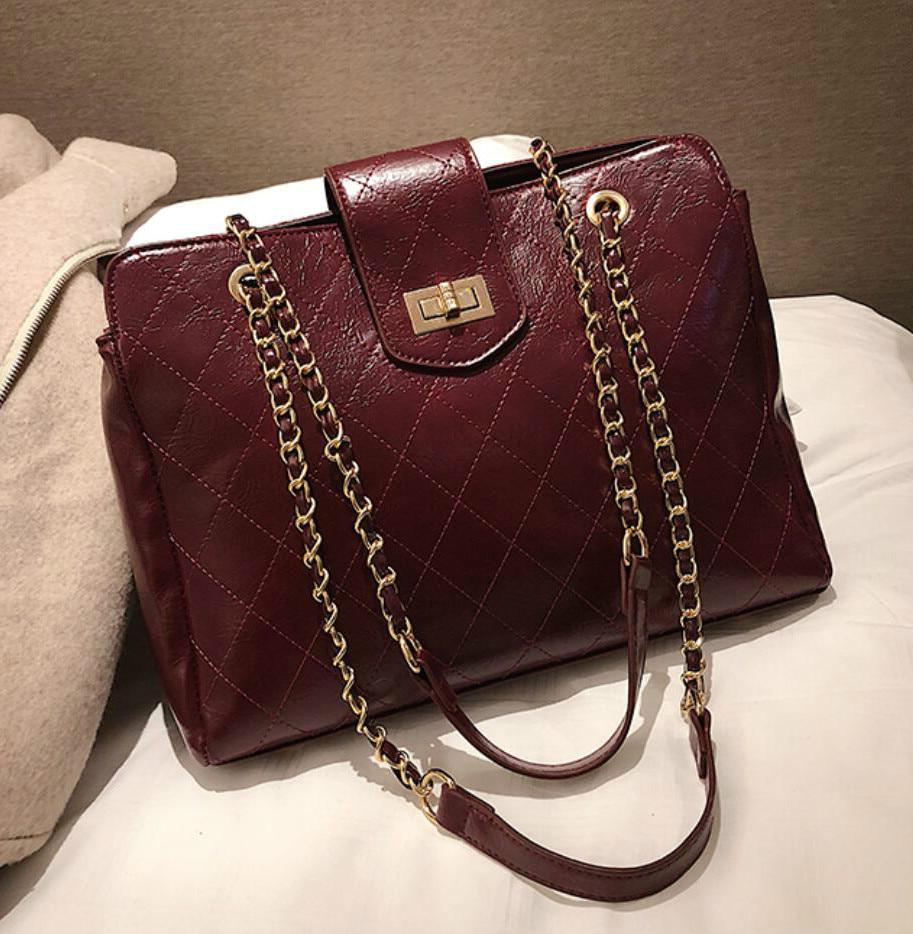 Luxury Brand Handbag 2019 Retro Fashion New High Quality Pu Heather Women 'S Designer Handbag Lingge