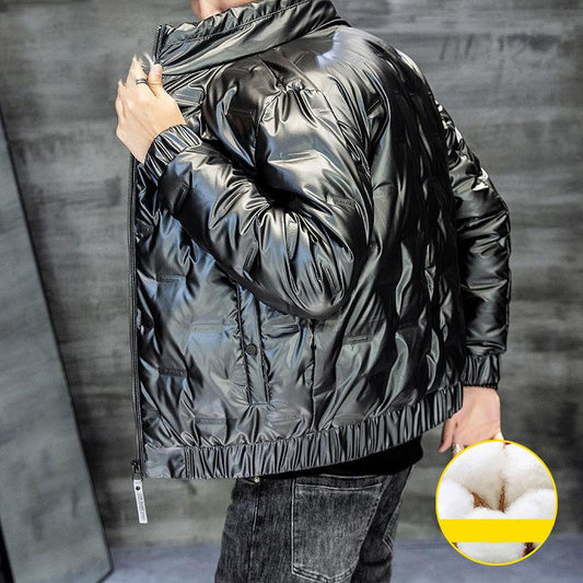 White Duck Down Shiny Light Men's Down Jacket Winter Warmth  Slim Young Men's Jacket Plus Size