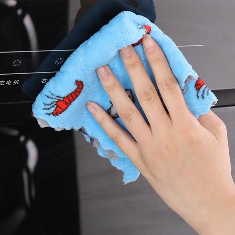 Kitchen Anti-grease Cleaning Cloth Super Absorbent Microfiber Kitchen Wiping Rags Household Washing Dish Kitchen Cleaning Towels