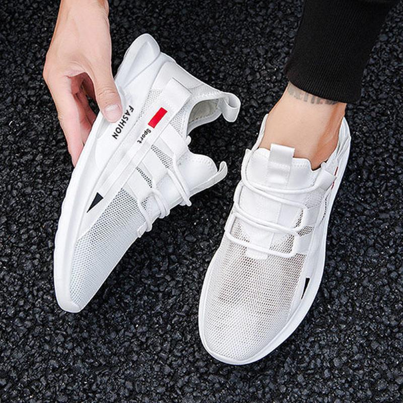 Spring and Summer Casual Sports Men's Flying Woven Surface Running Trendy Shoes Wild Thick Trendy Men's Shoes