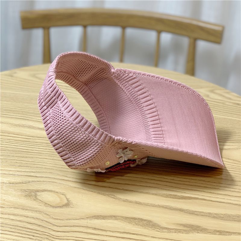 Rhinestone Empty Top Hat Women's Lipstick Topless Peaked Cap Spring Summer Sun Hat Cute Sunscreen Protective Hat