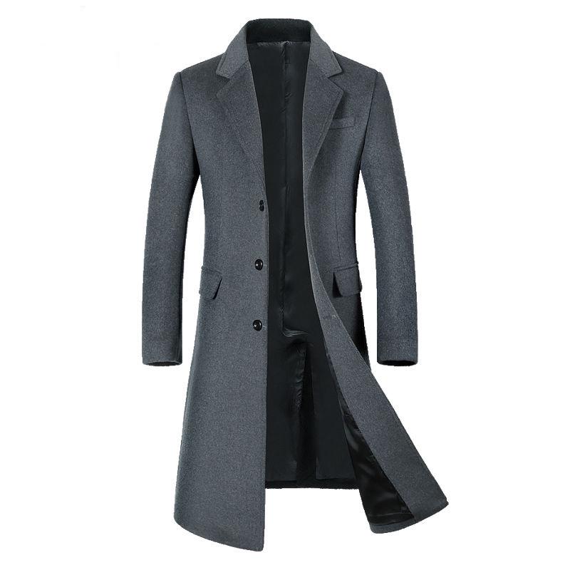 Autumn And Winter  Medium and long section  Woolen coat  Large size Windbreaker Men's clothes