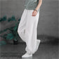 WTEMPO Cotton Linen Retro Lantern Pants women Spring and Summer Loose Solid Color Casual Trousers