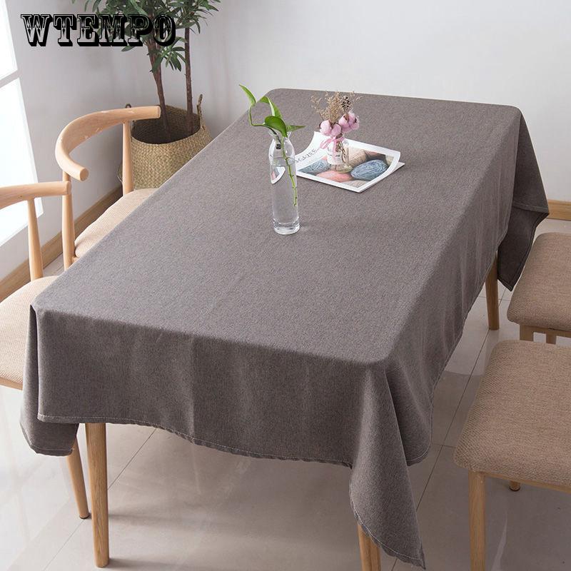 Simple Modern Solid Color Tablecloth Cotton Linen Table Cloth Rectangular Coffee Tablecloth