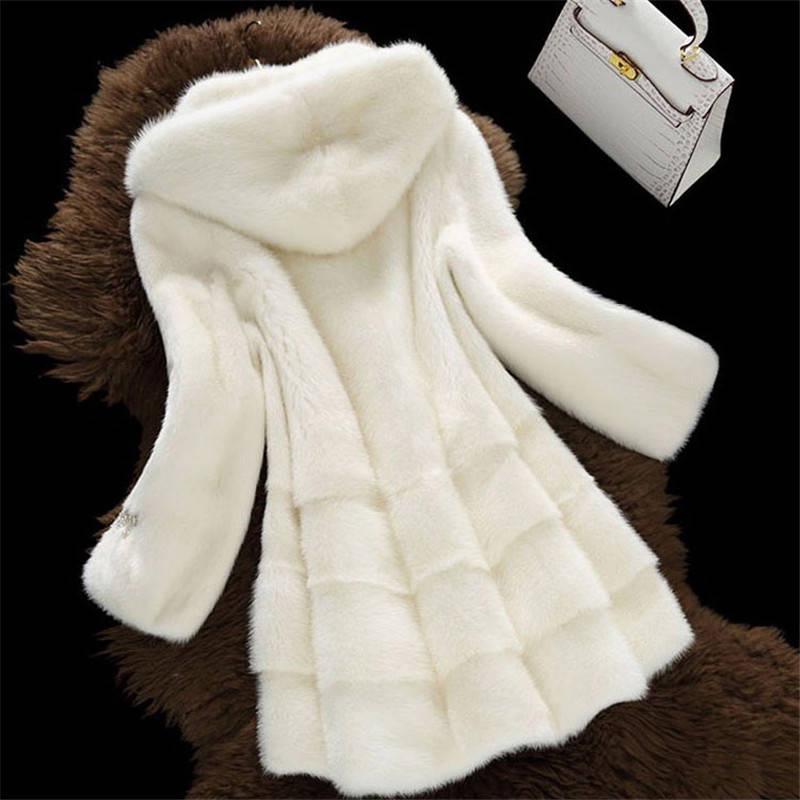 Fur Coat Woman Fashion Teddy Coat Winter Thicken Warm Jackets Lady Faux Fur Outwear Long Hooded Coat