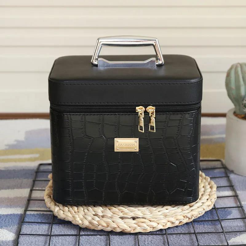 Cosmetic Bag Solid Color Large Capacity Multifunctional Portable Cosmetic Case Portable Simple Storage Box