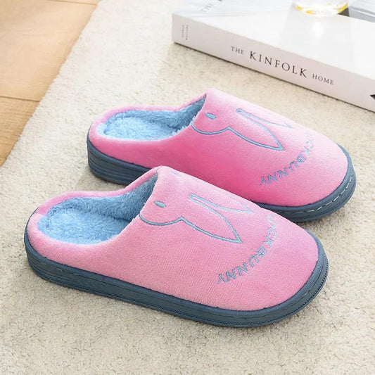 Autumn and Winter Cotton Slippers Thick Bottom Non-slip Home Plus Velvet Warm Men's and Women's Home Slippers