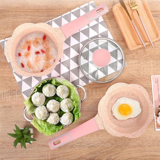 Flat Bottom Maifan Stone Milk Pot Non-stick Pot Soup Pot Baby Food Supplement Soup Pot Kitchen Household Pan