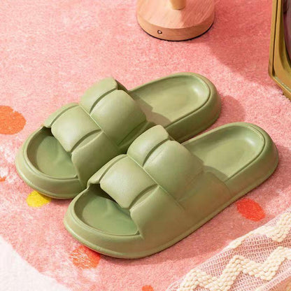 Women's Summer Slippers Home Bathroom Bath Non-slip Thick Bottom Flip-flops Ins Sandals Unisex Solid Color Sandals and Slippers